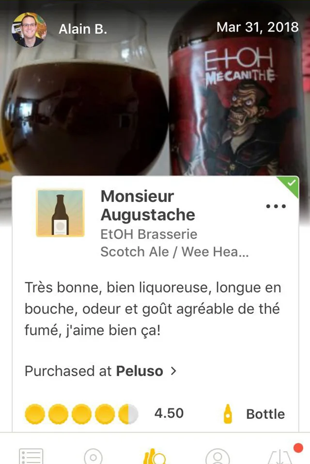 Avis Untappd sur MécaniThé