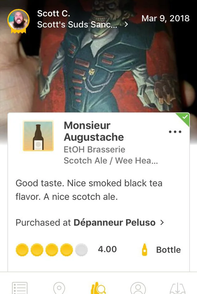 Avis Untappd sur MécaniThé