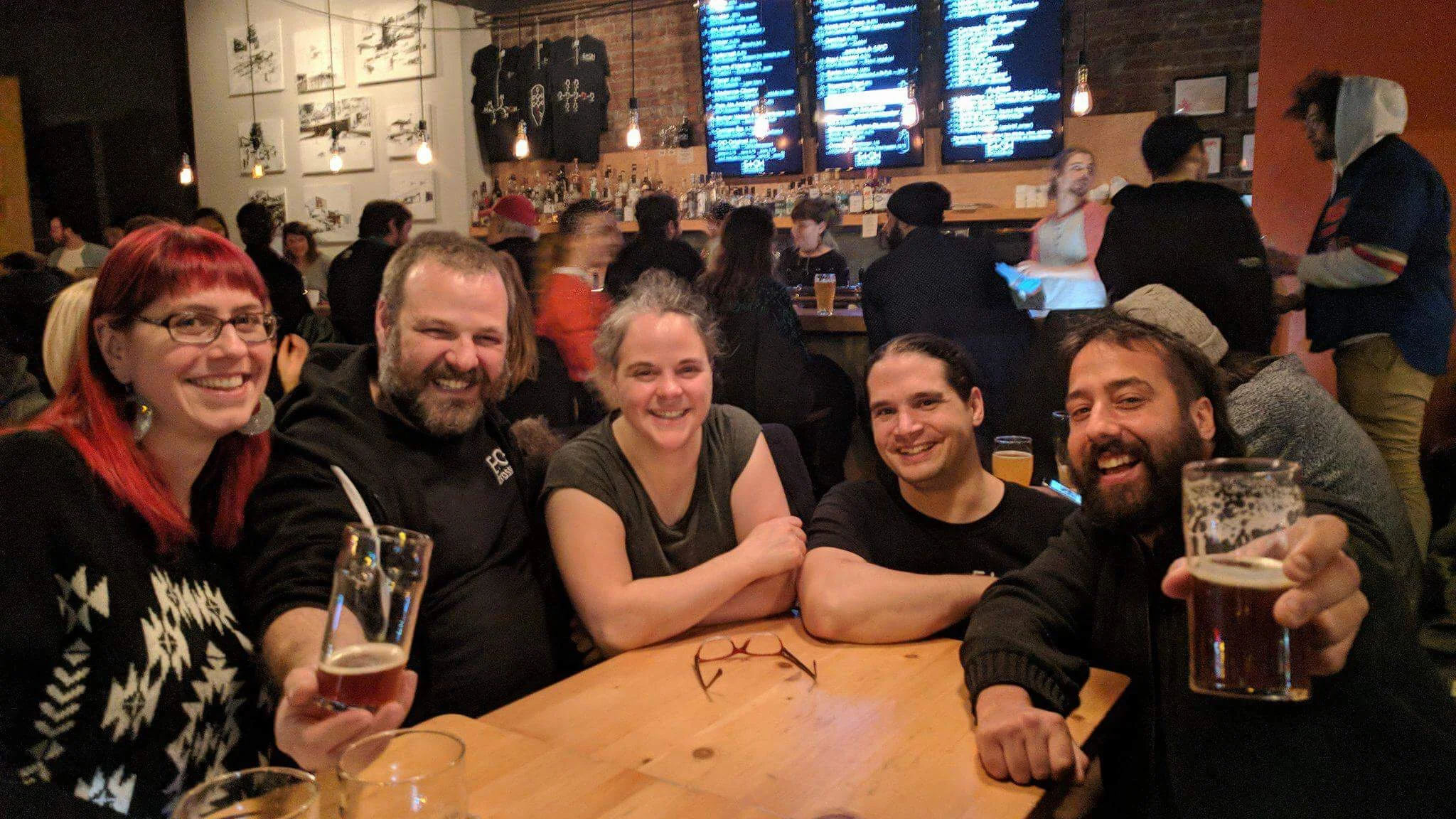L’équipe EtOH/MécaniThé au pub