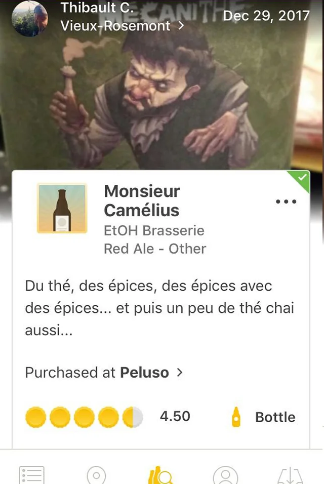 Avis Untappd sur MécaniThé