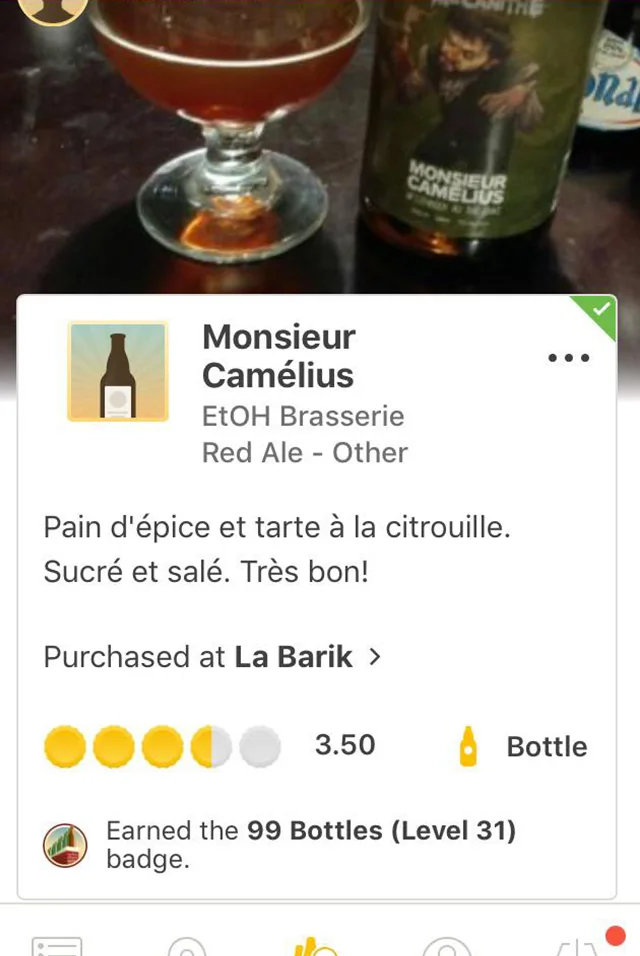 Avis Untappd sur MécaniThé