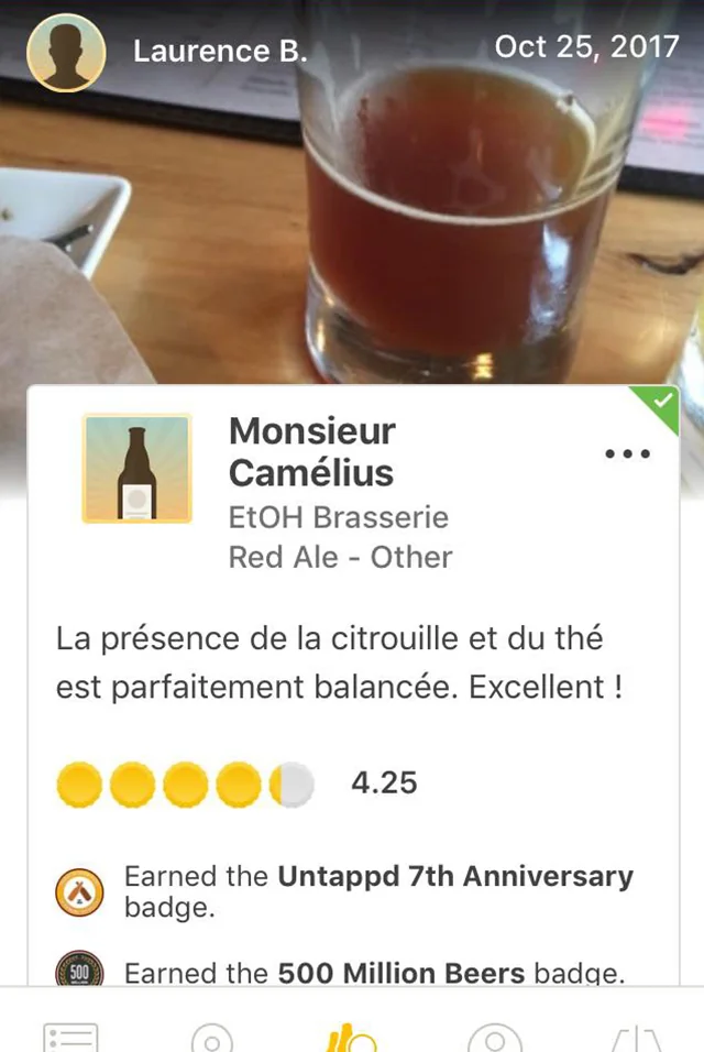 Avis Untappd sur MécaniThé